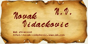 Novak Vidačković vizit kartica